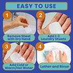Travel Laundry Detergent Sheets and Foldable Travel Laundry Bag – Compact Laundry Detergent Sheets for Traveling, Dirty Clothes Laundry Bag for Hotels, Cruises & Suitcases