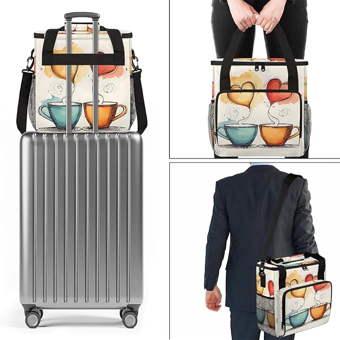 Coffee Maker Travel Bag Compatible with Keurig K-Mini, K-Mini Plus or Other Accessories, Portable Coffee Maker Case with Shoulder Strap for Travel(Bag Only)