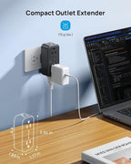 TROND 360 Rotating Outlet Adapter, Surge Protector Outlet Extender with 4 AC, 900 Joules Surge Protection, A Small Charging Station, Wall Plug Extender for Home Office Travel, Black