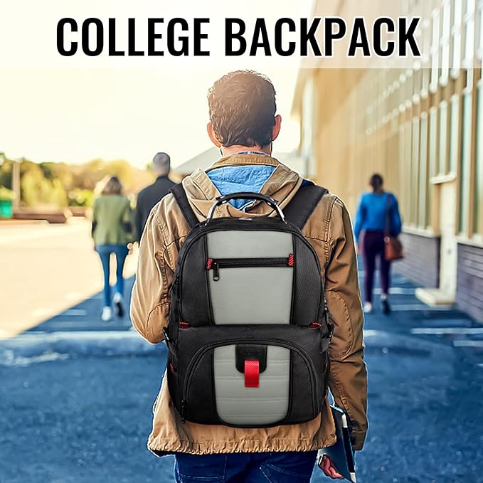 YOREPEK Large Backpack for Men, Extra Large Laptop Backpacks for Men Women, Water Resistant Travel Backpack Airline Approved Business Work Bag Fits 17 Inch Computer, Black