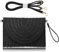 COOKOOKY Straw Clutch Handbag Summer Beach Straw Purse for Women woven Envelope Bag | Straw, Summer, Beach, woven, Straw, Summer