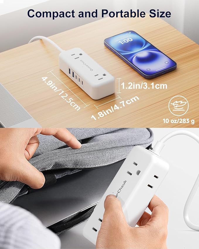 Australia Power Plug Adapter - New Zealand Power Adapter with 4 American Outlets 5 USB (3 USB-C) Total 24W, Type I Plug Adapter and Outlet Converter for US to Australia, AU, Argentina, China, 4FT