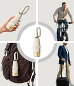 Mini Travel Umbrella with Carabiner Handle UPF 50+ Sun & Rain Protection Portable Manual Open Close Windproof Umbrella Small Compact Portable Parasol for Commuter Kids Women Men