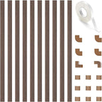 Delamu 157in Cord Covers for Wires on Wall, One-Cord Cord Hider, TV Cord Hider for Wall Mounted TV, Wire Hider Wire Covers for Cords on Wall, Cable Raceway for Home & Office, W0.55 H0.4in, Cherrywood