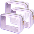 PACKISM Clear Makeup Bag - TSA Approved Toiletry Bag for Carry-on & Checked Luggage, Water Resistant Car Storage Organizer with Reinforced Seams