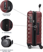 Travelpro Maxlite Air V2 Hardside Expandable Carry on Luggage, 8 Spinner Wheels, Lightweight Hard Shell Suitcase, TSA lock, Cabernet, Carry On 20-Inch