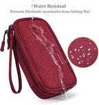 CAOODKDK Electronics Accessories Organizer Pouch Bag, Travel Universal Organizer for Cable, Charger, Phone, SD Card, Business Travel Gadget Bag (Wine Red)
