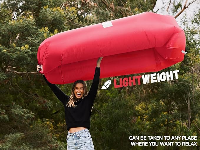 WEKAPO Inflatable Couch Air Lounger Chair - Camping & Beach Accessories, Portable Blow up Sofa for Hiking, Lawn, Indoor/Outdoor Movies & Music Festivals. Lightweight and Easy to Set Up Air Hammock