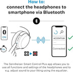 Sennheiser ACCENTUM Wireless Bluetooth Headphones Noise Cancelling - Up to 50HR Playtime, Hybrid Noise Cancelling (ANC), All-Day Comfort, Bluetooth Over Ear Headphones for School, Traveling, Black