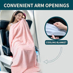 K.Garden Travel Cooling Blanket and Pillow- Soft 2 in 1 Airplane Compact Flight Essentials Car Pillow Travelers Gifts Accessories Compact Pack Blanket for Any Travel with Luggage Backpack Strap,Pink
