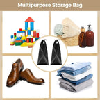 14 PCS Shoe Bags for Travel, Black Satin Single Travel Shoe Bags for Packing In Suitcase, Portable Shoe Covers for Leather Shoes Heels Boots, Lightweight Shoe Packing Organizer