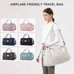 HYC00 Travel Duffel Bag,Carry-on Overnight Weekender Bags for Women,Sports Tote Gym Bag with Wet Pocket