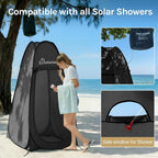 Wolfwise Pop Up Shower Tent for Camping, Portable Instant Changing Tent with Ventilation Window & Carry Bag, Privacy Bathroom Toilet for Beach & Outdoor, Standard, Dark Black