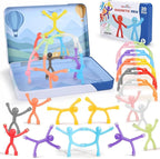 20Pcs Magnetic Travel Toys, Magnets Men for Kids with Metal Box, Airplane Car Travel Fidget Toys Portable Road Trip Activities Essential, Classroom Toys for Kids Birthday Stocking Stuffers Gifts
