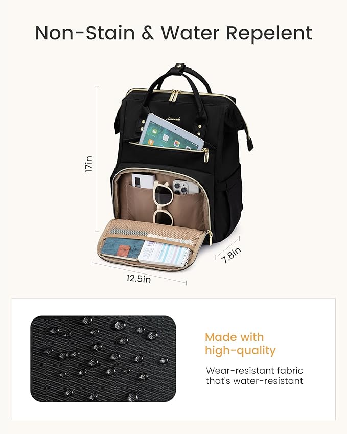 LOVEVOOK Laptop Backpack for Women with Giant Tumbler Holder Pocket,17 inch Waterproof Travel Backpack Purse Computer Laptop Bag,Professional Work College Nurse Teacher Backpack Daypack,Olive Green