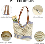 Crochet Beach Bag Summer Woven Tote Bag Crochet Purse for Women handbags Boho Shoulder Bags for Travel Vacation