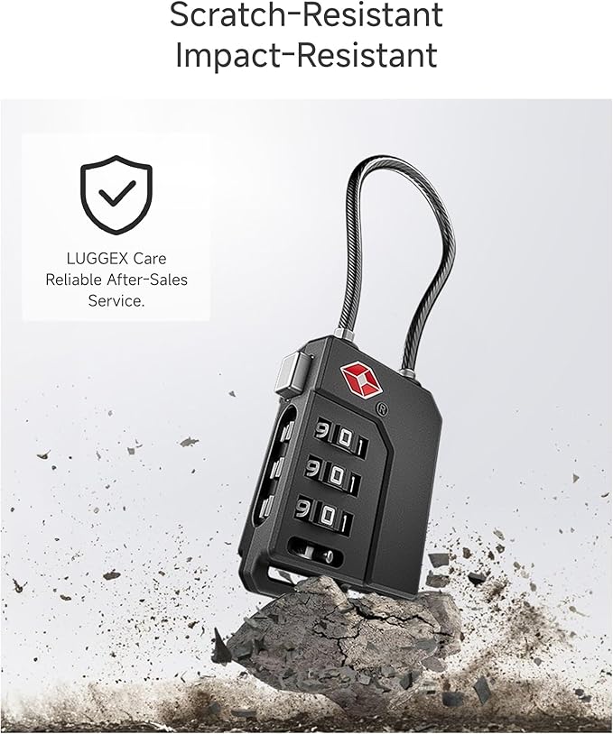 LUGGEX TSA Locks for Luggage, Suitcase Locks TSA Approved, Luggage Locks, Ease of Use & Durable(Blue,4 Pack)