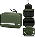 Maliton Toiletry Bag for Men & Women Travel Toiletry Bag Hanging Toiletry Bag Hygiene Organizer with 4 Compartments Waterproof Bathroom Shower Bag Large Toiletries Travel Bag (Olive Green)