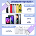 Essri USB C to Lightning Cable 6FT 4Pack, iPhone Charger Cord 6 Foot, Type C to Lightning Cable Fast Charging for iPhone 14/14 Pro 13/13 Pro/12/11 (Purple) - Adapts to C-Port Chargers