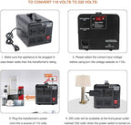 Cantonape Voltage Transformer Converter 1000 Watt Step Up/Down Convert from 110-120 Volt to 220-240 Volt and from 220-240 Volt to 110-120 Volt with 2 US Outlets, 2 Universal Outlets