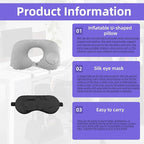 Foot Hammock Airplane, Comes with Two Tabletop Hooks and Inflatable u-Shaped Pillow and Eye mask Adjustable Airplane footrest Travel Essential, Portable Office footrest, Relax Your feet