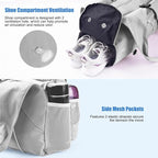 Forestfish Gym Bag For Women With Yoga Mat Holder & Shoe Compartment & Wet Dry Storage Pocket & Adjustable Strap