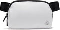 Pander Two Way Zipper Fanny Pack Nylon Everywhere Belt Bag for Women, Water Repellent Waist Packs, Crossbody Bags with Adjustable Strap (White).