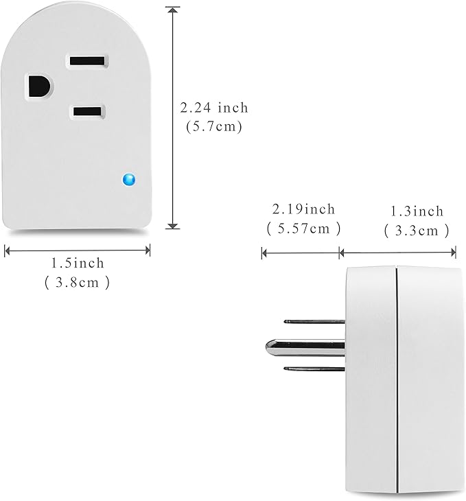 Single Surge Protector Outlet,Grounded Outlet Wall Tap Adapter with Indicator Light, 1 Outlet,245J/125V, ETL, White, 2Pack