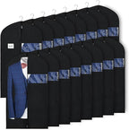 Syeeiex 40‘’ Suit Bag, Set of 16 Garment Bags for Hanging Clothes, Suit Covers Bags, Suit Bags for Closet Storage with Clear Window, Suitable for Suits, Shirts, Jackets, Sweaters, Winter Coat(Black)