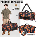 Extra Large Duffle Bag for Men, Heavy Duty Duffle Bag for Travel, Large Sports Gym Equipment Bag for Hockey Football Soccer Baseball Basketball & Team training (Orange Graffiti)