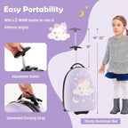 Goplus Kids Luggage, 16’’ Carry On Suitcase with Wheels, Waterproof Hard Shell, Lightweight Rolling Luggage for Travel, Birthday Gifts for Toddlers, Children, Boys, Girls (Purple-Unicorn)