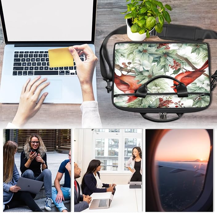 Laptop Shoulder Bag for Women Men, Waterproof Computer Case Messenger Bag Briefcase for Business Office Travel