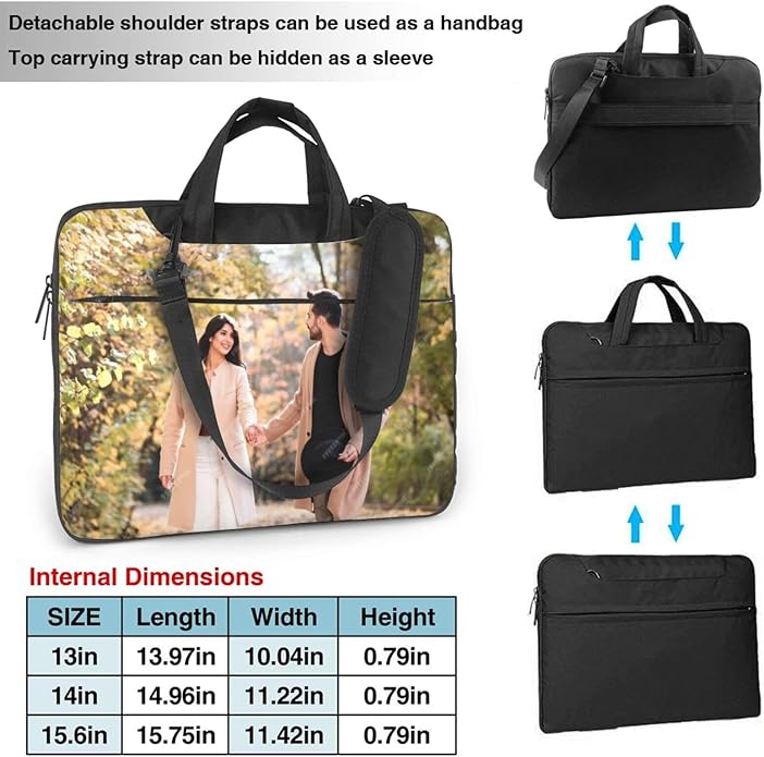 Custom Laptop Bag Personalized Laptop Case Sleeve Shoulder Bag With Photo Logo Text Slim Computer Messenger Briefcases