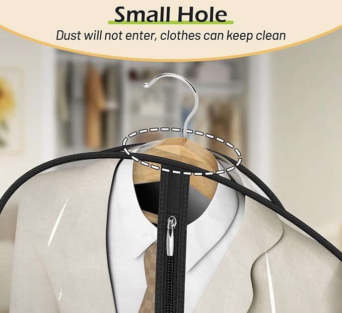 MISSLO All Clear Garment Bags for Hanging Clothes 40" Suit Bags for Closet Storage Plastic Clothes Covers for Shirts, Jackets, Coats, 6 Packs