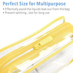 PACKISM Clear Toiletry Bag - 3 Pack TSA Approved Toiletry Bag Quart Size Bag, Travel Makeup Cosmetic Bag for Women Men, Carry on Airport Airline Compliant Bag, Yellow
