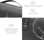 Lcsmaokin Large Capacity Travel Toiletry Bag with Hanging Hook for Men and Women Waterproof Travel Bathroom Storage Bag for Brushes Set,Mens Bathroom Bag Accessories-Black