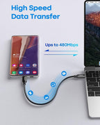 etguuds Short USB C to USB C Cable 0.5ft, 2-Pack 60W USBC to USBC Cord, Type C to C Charger Cable Fast Charging for iPhone 17 16 15 Pro Max Plus Air, Samsung Galaxy S25 S24 S23, for MacBook, Pixel