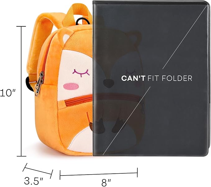 mibasies Toddler Backpacks for Girls 2-4: Plush Backpack -3D Animal Cartoon Mini Travel Bag -10 inch Toddler Backpack Leash