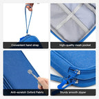 CAAORDKSO Travel Cord Organizer Case, Electronic Accessories Bag, Tech Electronic Case, Electronics Travel Organizer Bag for Cable, USB, Cord, Charger, Phone, Power Bank, Earphone (Blue, Large)