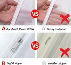 MsKitchen 6 Pack Long Garment Bags (24x60") - Dustproof Gown Covers - Durable PEVA Hanging Bags with Sturdy Zipper for Maxi Dresses, Long Coats & Dance Costumes (Translucent)