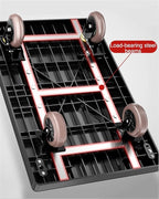 Platform Trucks Push cart Foldable, Push cart Heavy Duty, Hand cart,Suitable for Luggage, Shopping, Travelling, Moving and Office (Color : Black, Size : 72 * 47cm)