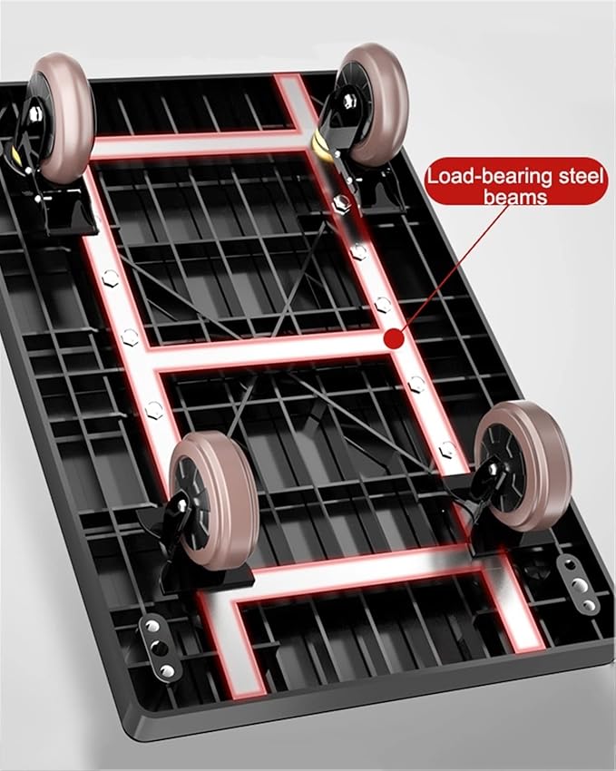 Platform Trucks Push cart Foldable, Push cart Heavy Duty, Hand cart,Suitable for Luggage, Shopping, Travelling, Moving and Office (Color : Blue, Size : 70 * 42cm(B))
