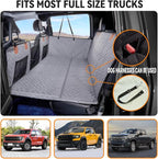 YJGF Dog Back Seat Extender for Truck,Truck Seat Cover Back Seat,Dog Hammock for Truck,Pet Seat Covers for Dogs,Hard Bottom Seat Extender for Dogs(Grey,for Full Size Truck)