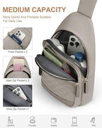 Capolo Sling Bag for Women Men Waterproof Crossbody Bags for Women Trendy Casual Fanny Pack with Convertible Shoulder Strap Chest Bag for Travel Hiking(Grey, Medium)