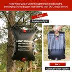 DkOvn Solar Shower Bag, 5 Gallons/20L Camping Shower Bag, Portable Shower Bag with Removable Hose and On-Off Switchable Shower Head for Camping Beach Swimming Outdoor Traveling