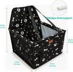 BYGD Pet Dog Booster Seat with Support Rod, Breathable & Foldable Car Basket, Suitable for Small & Medium Pets (Blue & Gray)