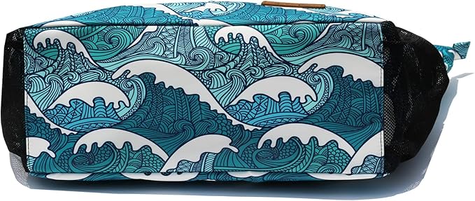 ESVAN Original Floral Tote Bag Large Shoulder Bag with Multi Pockets for Gym Travel Beach Daily Bags