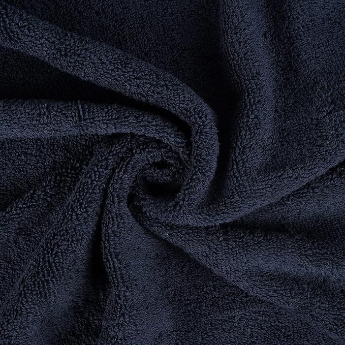 CASA COPENHAGEN Solitaire 6Pcs 100% Egyptian Cotton Large Designer Towels Gift Set- Blue, 600GSM, 2Bath 2Hand 2Washcloths, Bath Towels for Bathroom Set for Women & Men