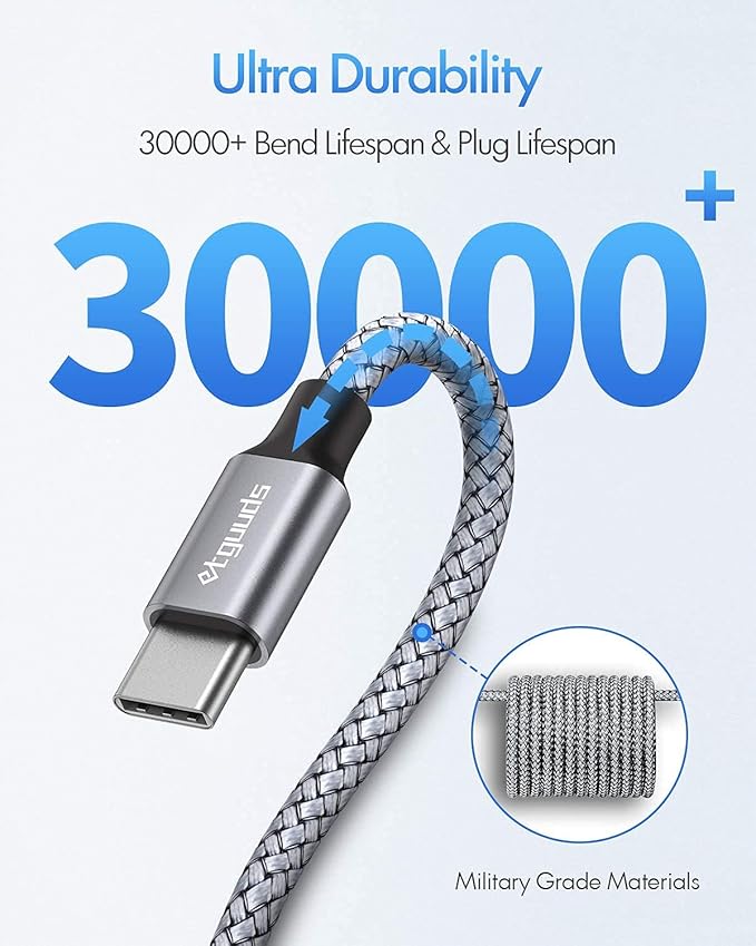 etguuds USB C to USB C Cable 3ft, 2-Pack 60W USBC to USBC Cord, Type C to C Charger Cable Fast Charging for iPhone 17 16 15 Pro Max Plus Air, Samsung Galaxy S25 S24 S23, for MacBook/iPad, Pixel