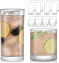 Libbey Province Tumbler and Rocks Glass Set, Elegant Drinkware Glasses Set of 16, Tall Drinking Glasses for Everyday Use or Any Special Occasion